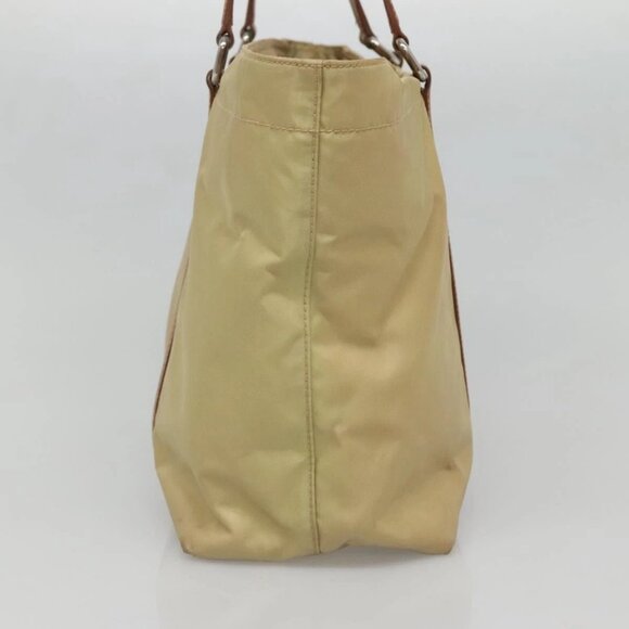 PRADA Tote Bag Nylon Beige Silver Auth 131176 - Picture 6 of 16